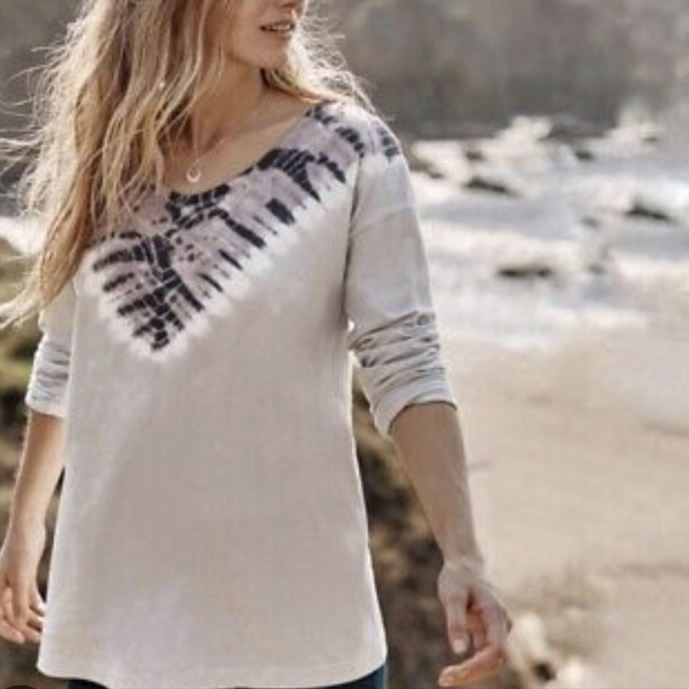 Pure JJill Relaxed Fit tie dye Athleasure Cozy Chic Tunic Top Sz Small petite